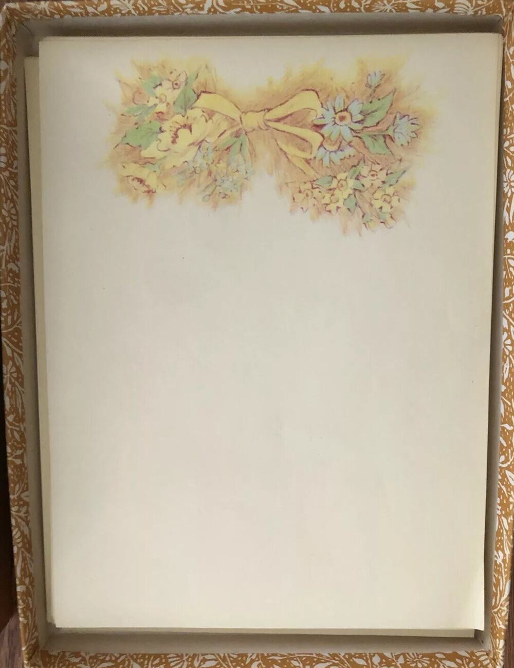 Vintage Yellow 88200 MEAD Montag Stationery 47 Printed Sheets 30 Plain 24 Env